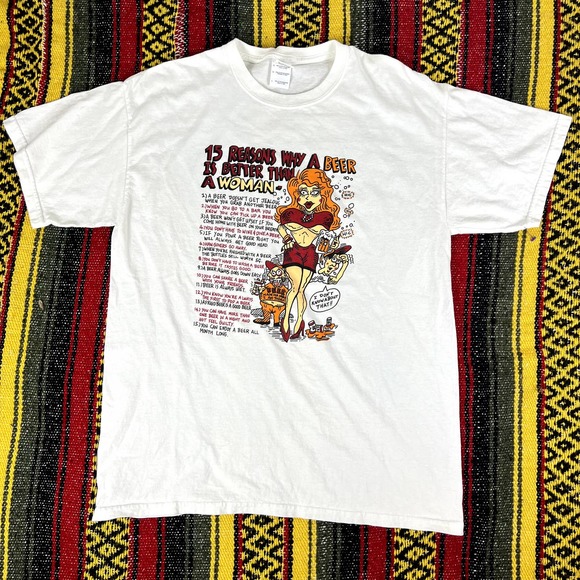 Gildan Shirts Y2k 5 Reasons Why A Beer Is Better Than A Woman T gildan-shirts-y2k-5-reasons-why-a-beer-is-better-than-a-woman-t